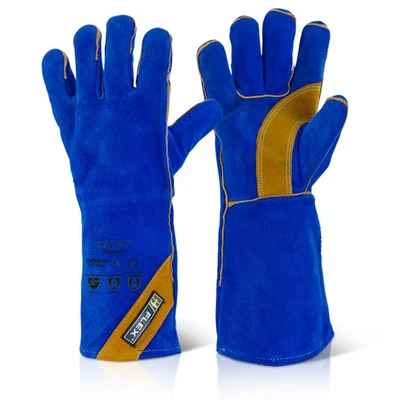 Image of Cat2 Blue Gold Hq 16 Welders Gauntlet