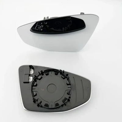 Image of Clip on Heated Base Convex Wing Mirror Glass fits Audi A3 2020 ONWARD Left Passenger Side