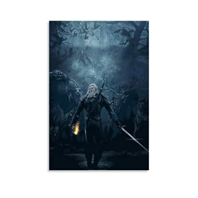 Image of YZLI The Witcher 3 Gwent Card Art Poster Decorative Painting Canvas Wall Living Room Posters Bedroom 16x24inch(40x60cm)