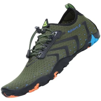 Image of SAGUARO Water Shoes Mens Women Beach Swim Aqua Sea Ladies Wet Neoprene for Surf Sailing Kayak Pool Diving, Green Gr.35 EU/2.5 UK
