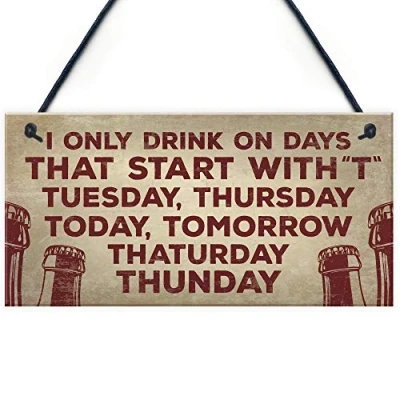 Image of RED OCEAN Novelty Alcohol Plaque Drinking Man Cave Hanging Wall Sign Home Bar Pub Gifts BEER VODKA GIN CIDER