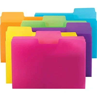 Image of Smead SuperTab File Folder, Oversized 1/3 Cut tab, Letter Size, Poly, 18 per Pack (10515)
