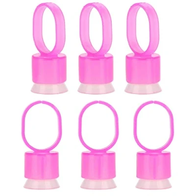 Image of Tattoo Ink Ring Cups Disposable With Sponge Pigment Holder Permanent Makeup(Red 100pcs)