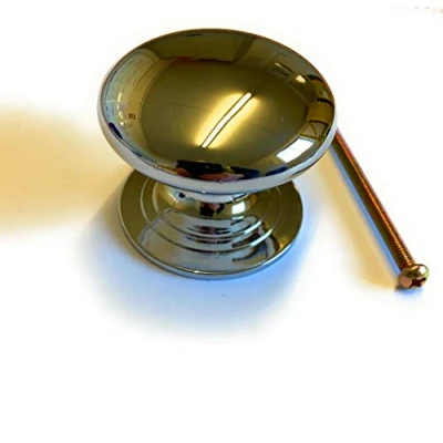 Image of Carlisle Brass Premium Quality Solid Victorian Cabinet Cupboard Door Knob Polished Chrome (50mm dia (2&quot;))