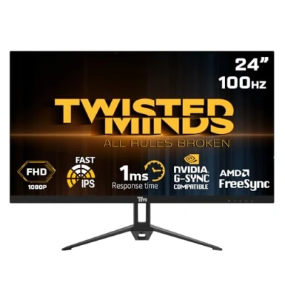 Image of Twisted Minds 24 Inch Display Fast IPS Gaming Monitor 1920 x 1080 FHD Resolution, 100 Hz Refresh Rate, 16:9 Aspect Ratio, 1 ms Response Time Black (TM24FHD100IPS)