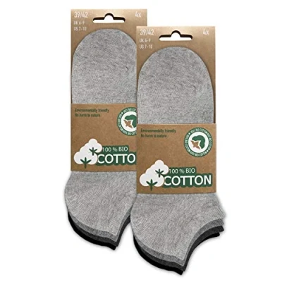 Image of Men&#039;s &amp; Women&#039;s Organic Cotton Sneaker Socks Short (4 8 12 Pairs) 43 46