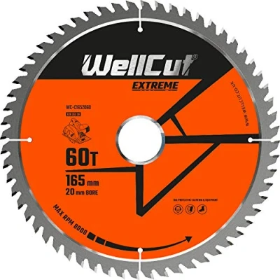 Image of WellCut TCT Extreme Circular Saw Blades 165mm x 20mm Bore 24T, 48T &amp; 60T (60 Teeth)