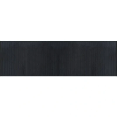 Image of vidaXL Rug Rectangular Black60x200 cm Bamboo