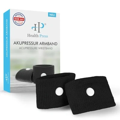 Image of Health Press® Acupressure Wristband Set: Two Wristbands Perfect for use on Both Wrists Suitable Every Wrist Thanks to optimised fit