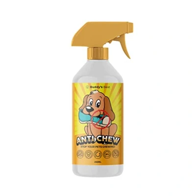Image of BUDDY&#039;S BEST Anti Chew Spray For Puppies &amp; Dogs Stop Chewing Training Deters Biting Fast Acting, Effective 250ml