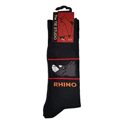 Image of Tie Studio Rhinoceros Unisex Novelty Ankle Socks Adult Size 6 11