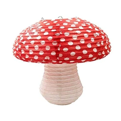 Image of Paper Lampshade Light Decor Lanterns Mushroom Shape Tree Ornaments Garden Decoration 2 Sizes Choose