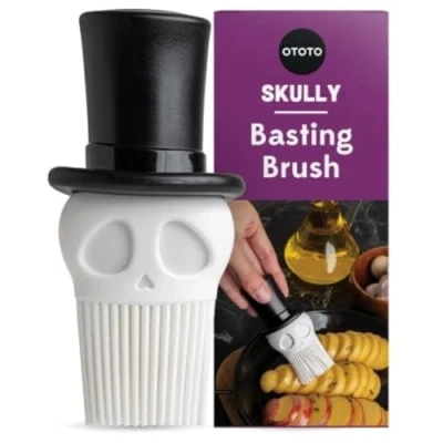 Image of Skully Basting Brush by OTOTO Silicone Pastry Brush, Gothic Kitchen Accessories Gift, Gadgets, Funny Gifts, Unique Gifts