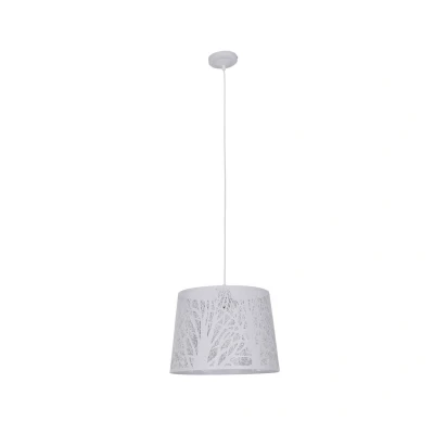 Image of White Wood Dome Pendant Ceiling Light 1xE27