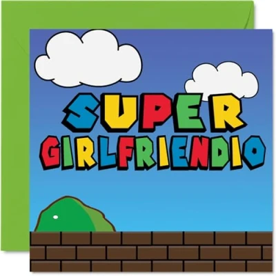 Image of Birthday Cards for Girlfriend Super Girlfriendio Funny Happy Card from Boyfriend, Partner Gifts, 145mm x Joke Greeting Women Her