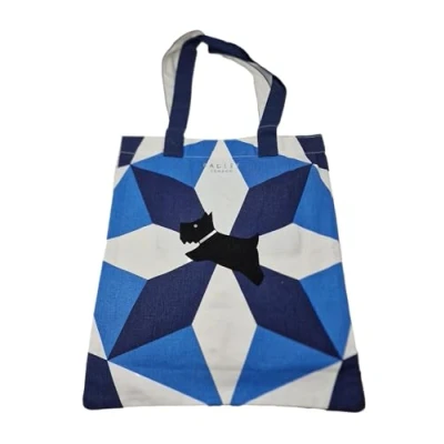 Image of RADLEY Marquetry Responsible Cotton Canvas Tote Shopper Bag in Sapphire