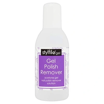 Image of STYLFILE Gel Nail Polish Remover Solution (150ml), At Home Varnish or Acrylic Removal, 100% Acetone, Perfect for Soaking Off Polish, Quick and Easy, Lifts in 15 Minutes