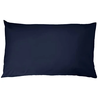 Image of Amazon Basics Pillowcase, Set of 2, Navy Blue, 80 cm L x 50 W