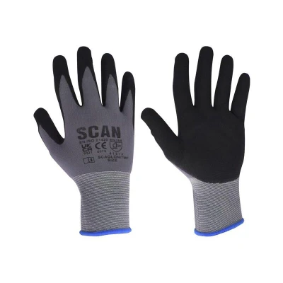 Image of Scan Microfoam Nitrile Coated Gloves XXL (Size 11) SCAGLONITMXX
