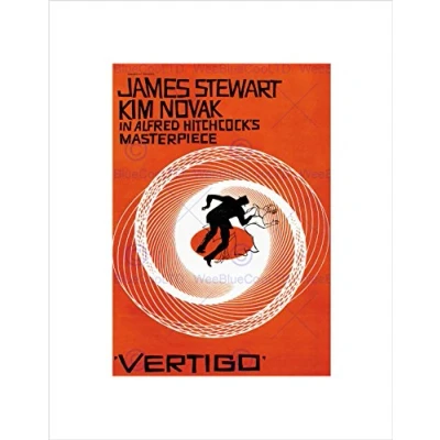 Image of Wee Blue Coo MOVIE FILM VERTIGO 1958 SAUL BASS JAMES STEWART HITCHCOCK ART PRINT B12X10790