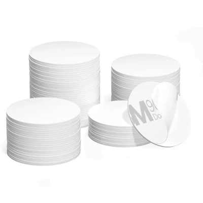Image of 50PCS NFC Tag Cards, Programmable 215 Tags PVC NTAG215 Card Adhesive Backing Round 25mm, 504 Bytes Memory for Android iPhone and All Enabled Devices