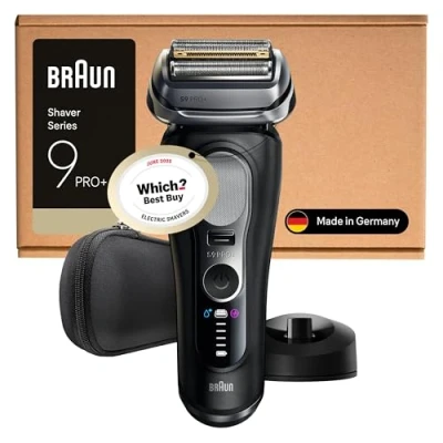 Image of Braun Series 9 PRO+ Electric Shaver, 5+1 Ultra Thin Precision Blades, Pro SensoAdapt, Up to 60 min, Charging Stand, Wet &amp; Dry Foil Razor for Men, 9610SI, Black