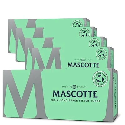 Image of Mascotte® x Long Paper Filter Tubes, 8 mm, 200 5 Boxes, Plastic free Cigarette Tubes for Plugs, Extra 1000