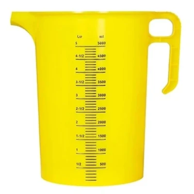 Image of Pro Measures Polypropylene Measuring Jug Yellow 5Ltr