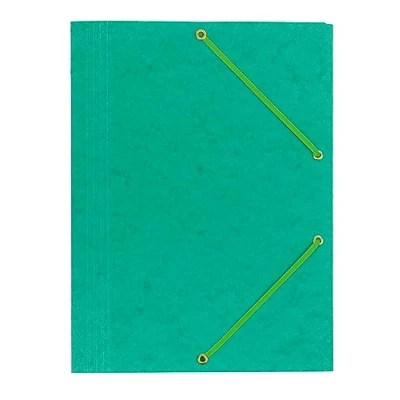 Image of Interdruk Elasticated File Folder A4 Colorspan 3 Flap Pressboard Green