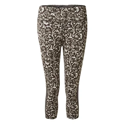 Image of Craghoppers Womens NosiLife Luna Cropped Tights (8) (Charcoal/Dove Grey Print)