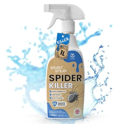 Image of Pestmatic Spider Killer Spray 1 Litre, Repellent Spray, Effective Treatment that Kills Spiders Larvae &amp; Eggs on Contact, Indoor Outdoor Control, Long Lasting 12 Weeks Protection
