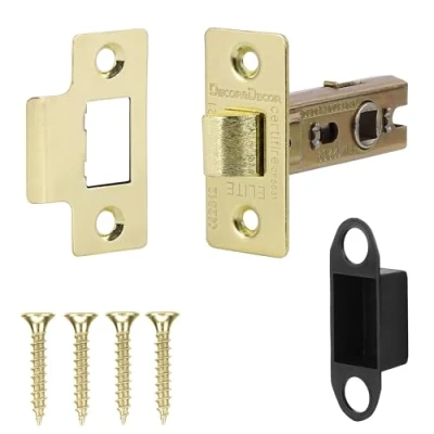 Image of Decoranddecor 2.5 Inch Tubular Mortice Latch for Internal Doors, Fire Rated (1 Pack, 44 64mm, Brass)