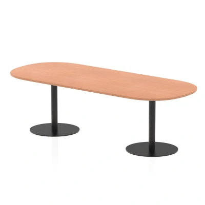 Image of Italia 2400mm Poseur Boardroom Table Beech Top 720mm High Black Leg