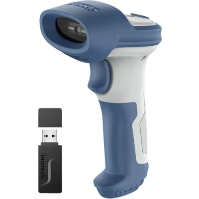Image of Inateck 1D 2D Wireless Barcode Scanner, Bluetooth 5.0 and 2.4Ghz Connection, USB 3 in 1, Support Reading Barcodes on Screen, BCST 73