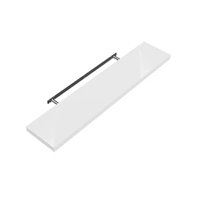 Image of CASARIA® 50cmx23cm Matt White Floating Shelf Including Bracket Wall Shelving Living Room Kitchen Bedroom Office 38mm Thick Hidden Fixing 15kg Capacity MDF