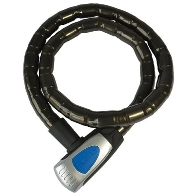 Image of XLC Dillinger Armoured Cable Lock, Black, 120 x 10 cm, Robust and Secure Bicycle Optimal Theft Protection, Durable User Friendly, Types of Bikes