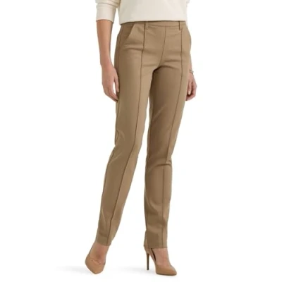 Image of Lee Women&#039;s Ultra Lux Comfort Any Wear Straight Leg Pant, Oscar Khaki, 16 Short
