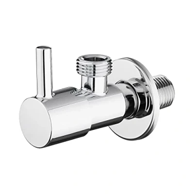 Image of Ibergrif 1/2&quot; x BSP Angled Water Isolating Valves Diverter for Wall Mounted Basin Sink, Warmer System, Chrome Brass M22025 1/2