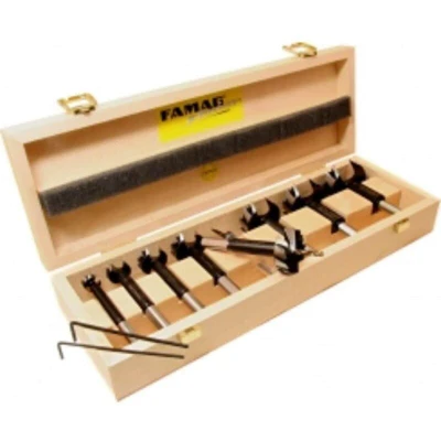 Image of FAMAG 7PCS Bormax 2.0 Prima Pilot Guided 15, 20, 25, 30, 35, 40, 50 mm, in Wooden Box, 1624570