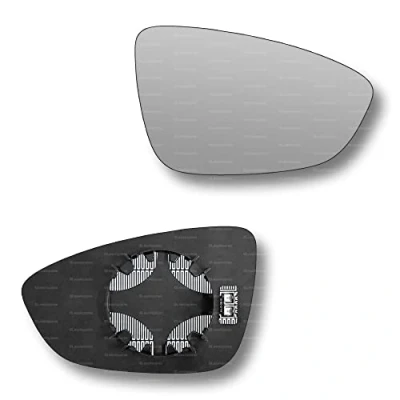 Image of Less4spares Replacement Wing Mirror Glass Right Compatible with VW Scirocco 2008 2017 CLIP ON Driver Off side Heated Convex