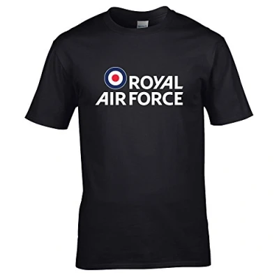 Image of Royal Air Force Logo Mens T Shirt (Black, Medium)