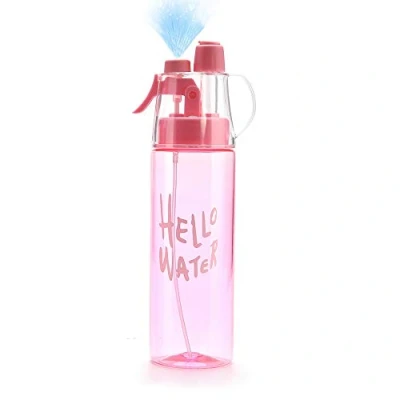 Image of Emopeak 580ML Misting Water Bottle, Y1 20OZ Sports Bottle with Spray Mist for Outdoor Hydration, FDA Approved BPA Free (Transparent Pink, 20oz/580ml)