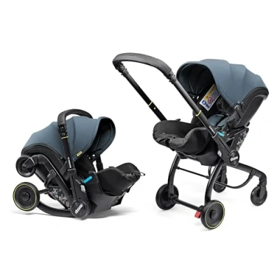 Image of Doona X Baby Car Seat &amp; Travel Stroller Ocean Blue Convertible 0+ and Pram with 3 Recline Positions Ergonomic Pushchair System ISOFIX Base Sold Separately