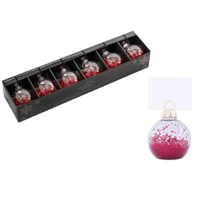 Image of Bags of Room 6 Place Card Holders Cards Christmas Wedding Table Bauble Glitter Clip Red