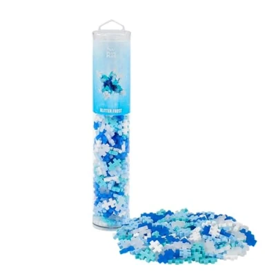 Image of PLUS 4305 Ingenious Construction Toy, Glitter Frost, Creative Building Blocks Tube, 240 Pieces