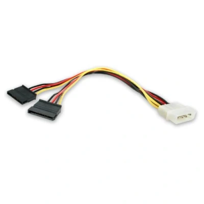 Image of StarTech.com 12in LP4 to 2x SATA Power Y Cable Adapter Molex Dual Splitter (PYO2LP4SATA)