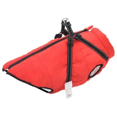 Image of vidaXL Dog Coat with Harness Waterproof Reflective 5XL, Winter Coat, and Harness, Puppy