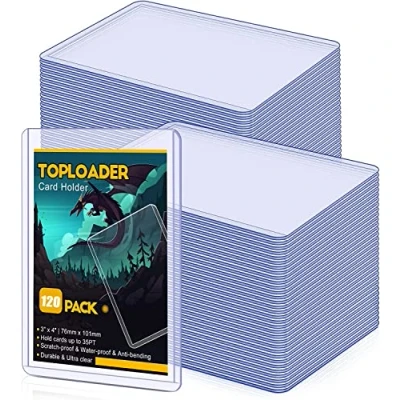 Image of KAHEIGN 120Pcs Clear Card Sleeves, 76 x 101mm Standard Top Loader Cards Sleeves 35pt Plastic Holders Toploader Protector for Pokemon Yu Gi Oh Sports Game Collect