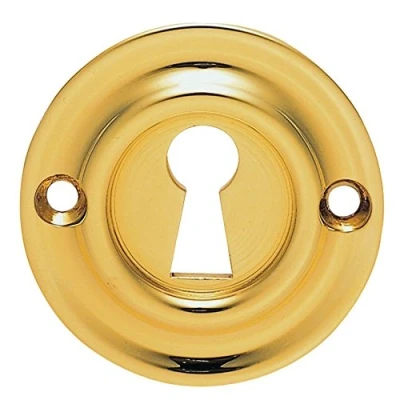 Image of Carlisle Brass Round Keyhole Escutcheon 42mm dia Polished AQ41
