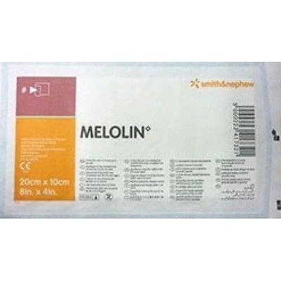 Image of Melolin 10 x 20 cm 100 Low Adherent Absorbent Dressings Wounds Abrasions Burns